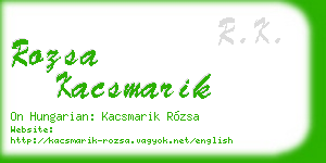 rozsa kacsmarik business card